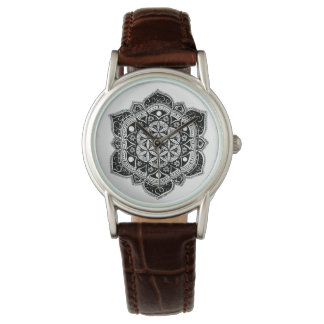 Relógio Flor Única da Vida Mandala Watch