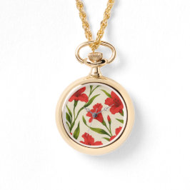 relógio florais vermelha