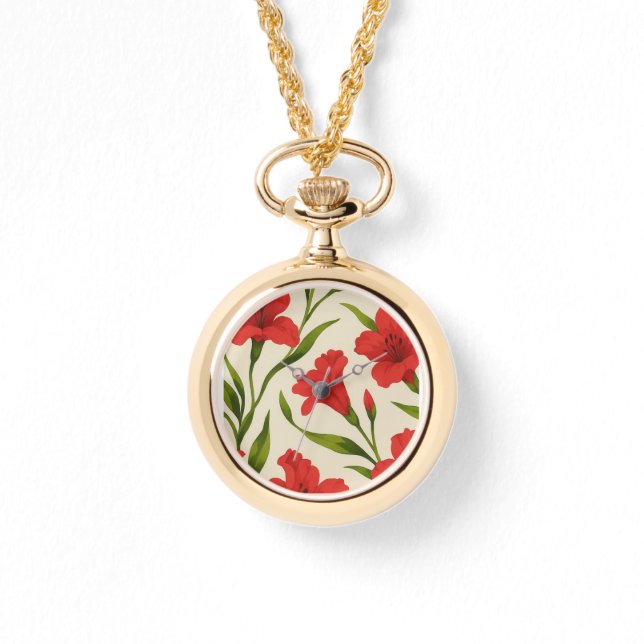 relógio florais vermelha  (Frente)