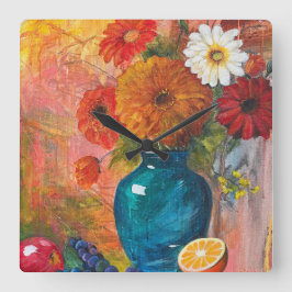 Relógio Floral abstrato