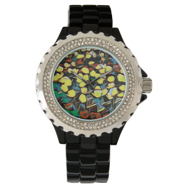 Relógio Floral Black Watch (Dreaming) (Frente)
