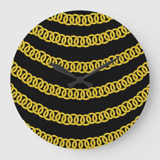 Relógio Floral Dourado Preto (Frente)