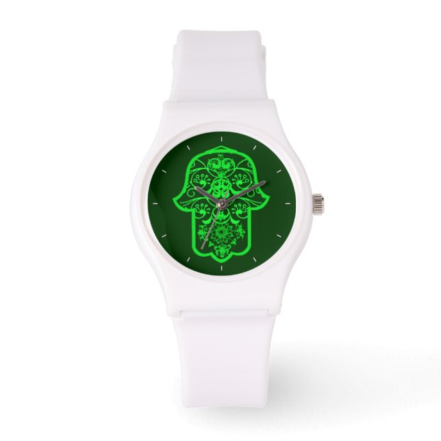 Relógio Floral Hamsa (Frente)
