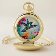 Relógio Floral Vintage Beija-Flor