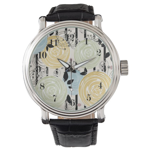 Relógio Flores abstrato (Frente)