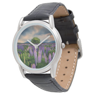 Relógio Flores Campo de linha na Nova Zelândia