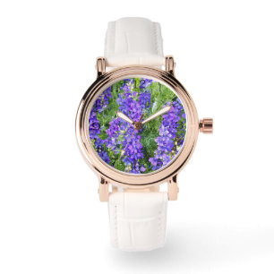 Relógio Flores de Lavanda Roxa,
