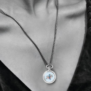 Relógio Flores de Mola Azul