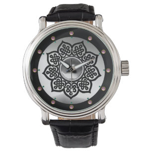 RELÓGIO FLORES DE NÓS CELTICOS, PINOS BRANCOS, PINTOS BRAN