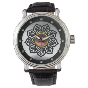 RELÓGIO FLORES DE NÓS CELTICOS, PINOS BRANCOS, PINTOS BRAN