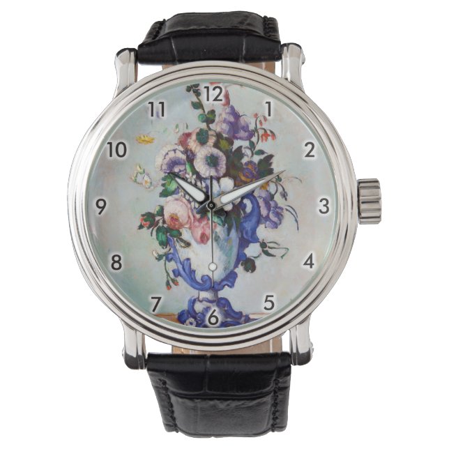 Relógio Flores em um Vaso Rococo, Paul Cezanne (Frente)