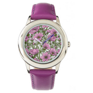 Relógio Flores rosa Cosmos