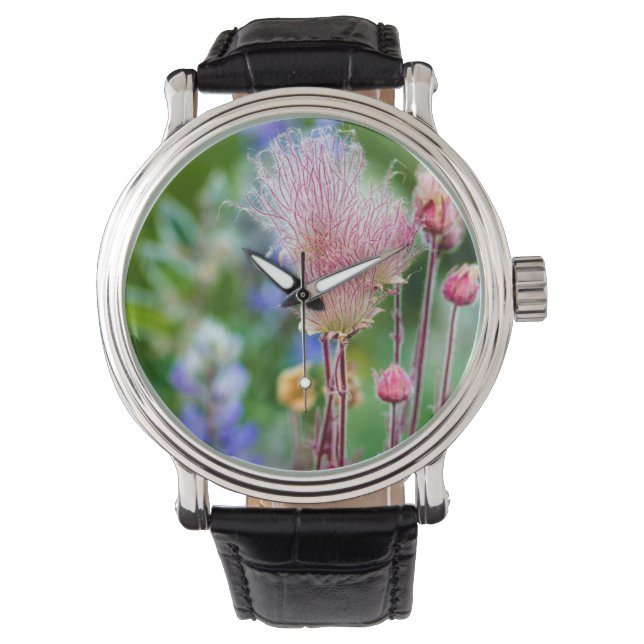 Relógio Flores Silvestres Prairie Smoke em Aspen Grove 2 (Frente)