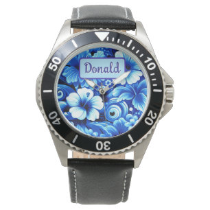 Relógio Flores Tropicais do Havaí Hibiscus Personalizadas