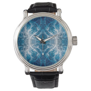 Relógio Fluxo Cósmico Sagrado - Simetria de Prata Azul