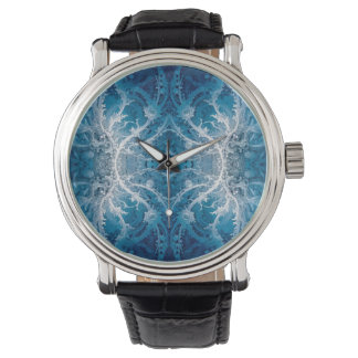 Relógio Fluxo Cósmico Sagrado - Simetria de Prata Azul