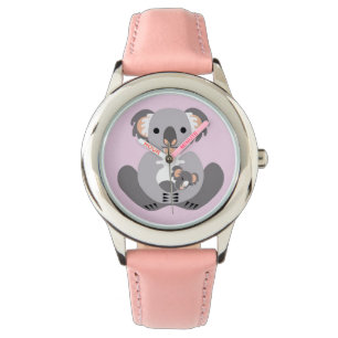 Relógio Fofo KOALA - Marsupial - Austrália - Rosa