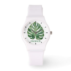 Relógio Folha de Monstera Trópicos