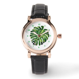 Relógio Folha Tropical de Monstera
