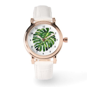 Relógio Folha Tropical de Monstera