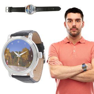 Relógio Folhas Coloridas Caindo Carro Viagem WI