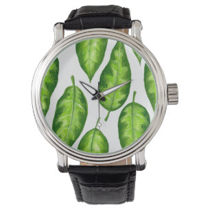 Relógio Folhas tropicais