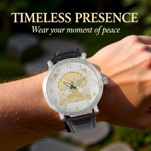 Relógio Folheto para o Buda Ouro