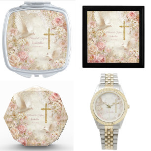 Relógio Forte Blush e Dourado Quince, personalizado