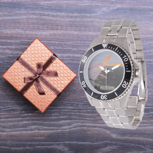 Relógio foto da asa do ar do nascer do sol, personalizada