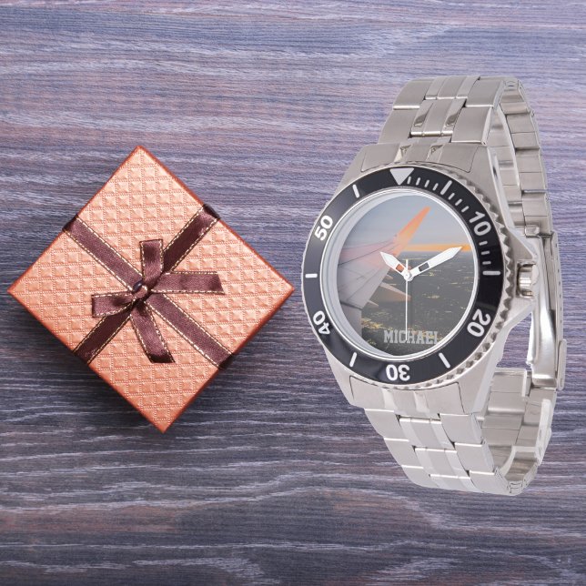 Relógio foto da asa do ar do nascer do sol, personalizada (Criador carregado)