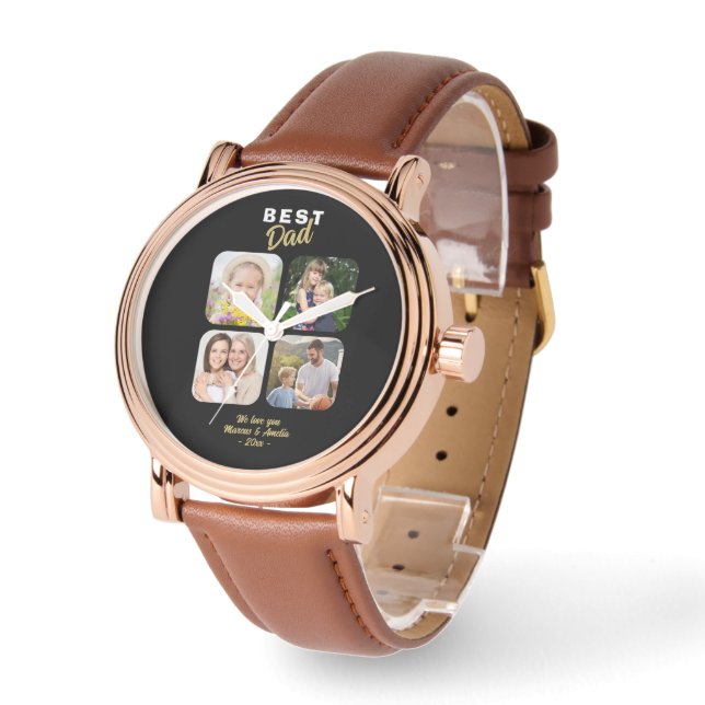 Relógio Foto da Família Pai 4 do Melhor Pai (Ângulo)