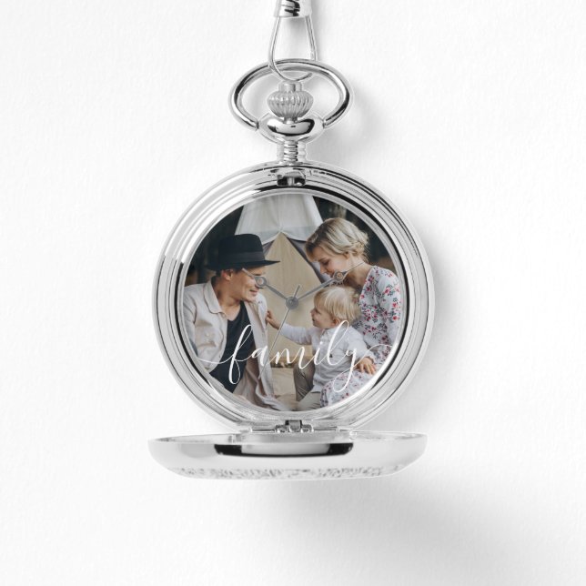 Relógio Foto da família personalizada (Frente)