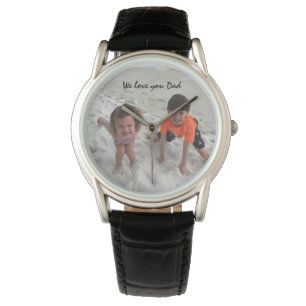 Relógio Foto De Crianças Personalizadas Para Preto Pai