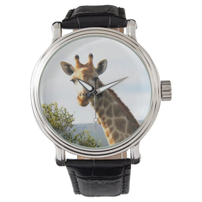 Relógio Foto de uma girafa masculina em Safari (Frente)
