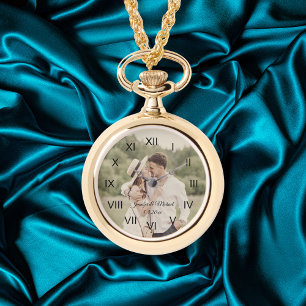 Relógio foto do dia de casamento elegante do país