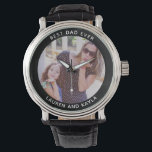 Relógio Foto do Dia de os pais moderno do MELHOR PAI NUNCA<br><div class="desc">Belo relógio dizendo "MELHOR PAI NUNCA" com sua foto e seu nome favoritos. A mensagem também é personalizável. A tipografia moderna e mínima e a design limpa fazem com que o excelente esteja presente.</div>