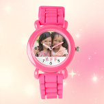 Relógio Foto: melhores amigas do BFF para sempre<br><div class="desc">Personalize e adicione sua própria foto do seu melhor amigo. Um quadro branco com texto rosa,  BFF. Os Melhores Amigos Para Sempre. Um presente de aniversário ou de Natal para o seu melhor amigo.</div>