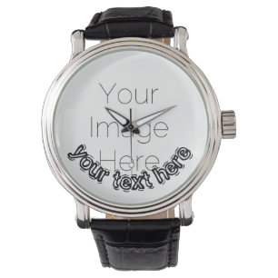 Relógio Foto personalizada com texto personalizado