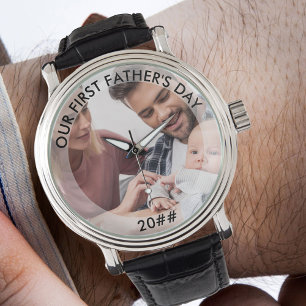 Relógio Foto Personalizada do Ano Editável do Primeiro Di