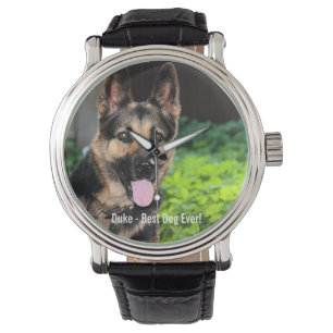 Relógio Foto personalizada do cão de german shepherd, nom