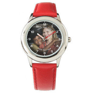 Relógio Foto Personalizada Moderna & Texto Personalizado p