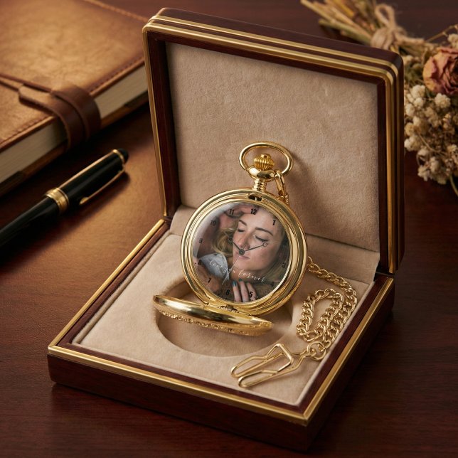 Relógio Foto Simples e Elegante de Amor Eterno (Criador carregado)