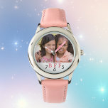 Relógio Fotografia personalizada melhores amigas do BFF pa<br><div class="desc">Personalize e adicione sua própria foto do seu melhor amigo. Um quadro branco com texto rosa,  BFF. Os Melhores Amigos Para Sempre. Um presente de aniversário ou de Natal para o seu melhor amigo.</div>