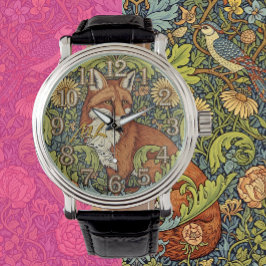 Relógio Fox Art Watch, monograma, William Morris, Vintage