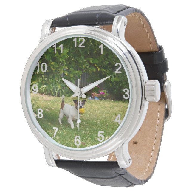 Relógio Fox Terrier Happy Days, Mens Wristwatch (Angular)
