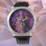 Relógio Fratural moderno em preto e roxo<br><div class="desc">Design fractal roxo único - Arte moderna! Fantasia - única - legal! Projetado por Marions Trabalho de arte. Você pode personalizar o design ou transferi-lo para outro produto! Altere o tamanho,  adicione texto e muito mais!</div>