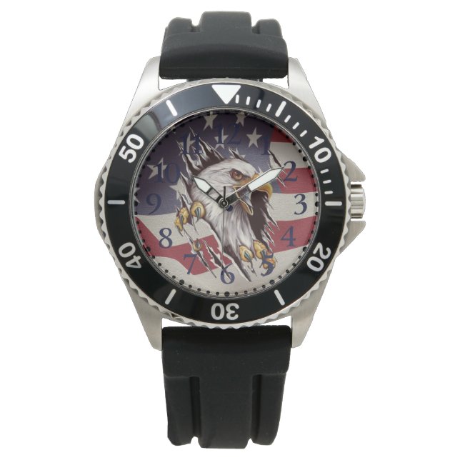 Relógio Freedom Bald Eagle American Flag Watch (Frente)