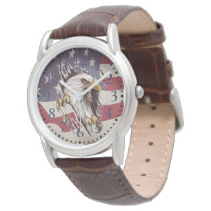 Relógio Freedom Bald Eagle American Flag Watch