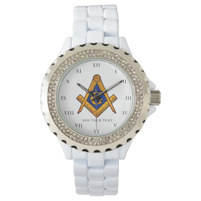 Relógio Freemason Ladies Night Square Compass Masonic Gift (Frente)