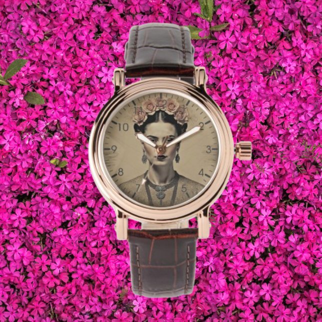 Relógio Frida Kahlo Surreal Portrait Vintage Watch (Criador carregado)